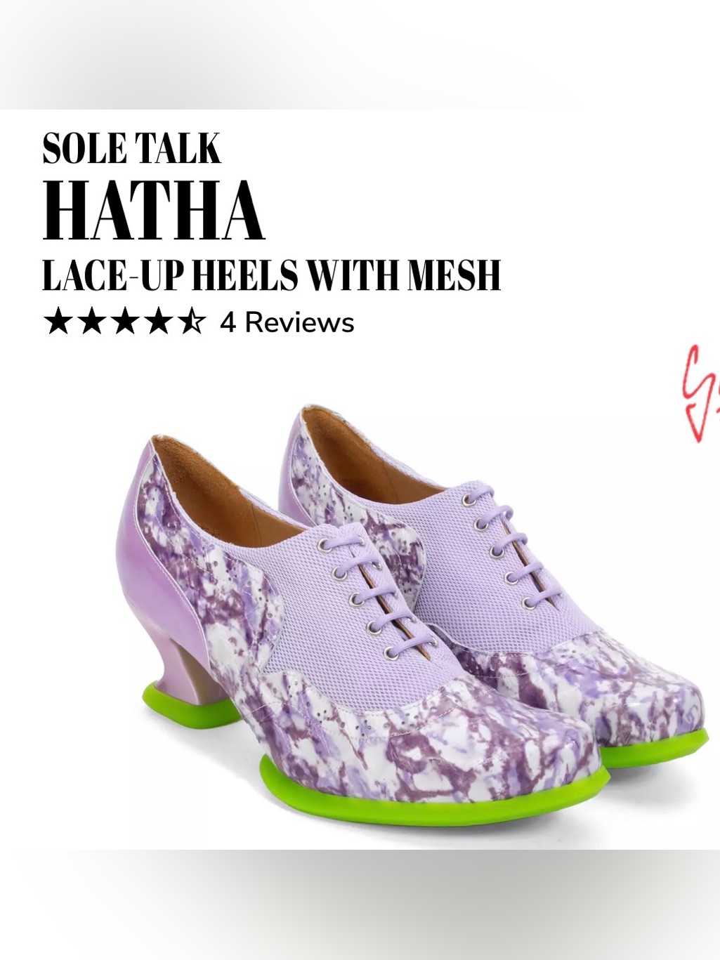 Fluevog Like New Sole Talk Hatha Lavender Leather/Mesh Croc Embossed Lace-Up-7.5
